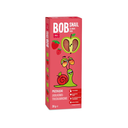 Rotolino di frutta mela-fragola senza zuccheri aggiunti senza glutine 30 g – Bob Snail