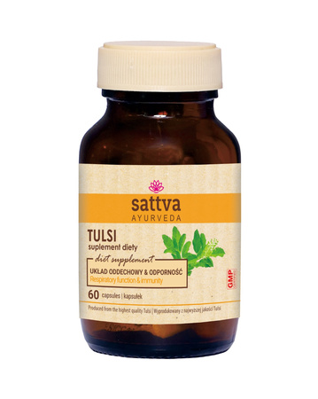 Estratto di Tulsi, 60 capsule, per le vie respiratorie e l'immunità, suplemento alimentare - Sattva