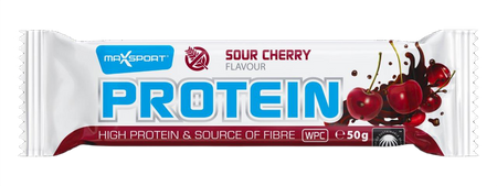 Barretta proteica WPC al gusto di ciliegia con copertura al cacao senza glutine 50g - Maxsport