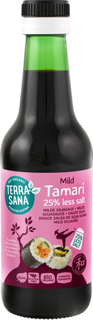 Salsa di soia Tamari 25% meno sale senza glutine biologica 250 ml – Terrasana