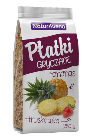 Fiocchi di grano saraceno con ananas e fragola 250 g – Naturavena