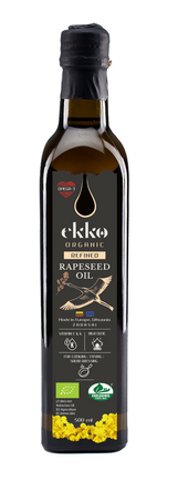 Olio di canola per cucinare e friggere spremuto a freddo bio 1 l - Ekko