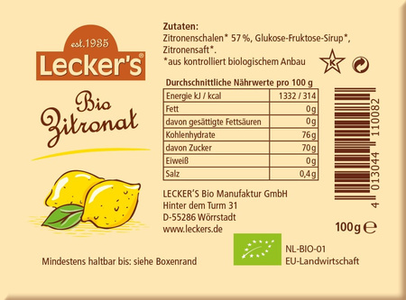Buccia di limone candita bio 100 g