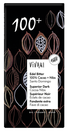 Tavoletta di cioccolato fondente 100% cacao biologico 80 g – Vivani