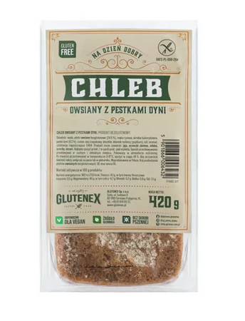 Pane d'avena senza glutine con semi di zucca 420 g - GLUTENEX