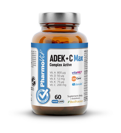 ADEK vitamine + complesso vitaminico C integratore alimentare 60 capsule 21,2 g (etichetta pulita) - Pharmovit