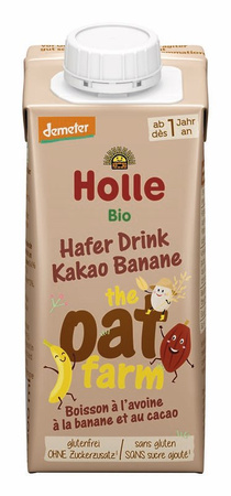 Bevanda d'avena integrale al cacao e banana Demeter BIO, senza glutine, dopo il 12° mese 200 ml – Holle
