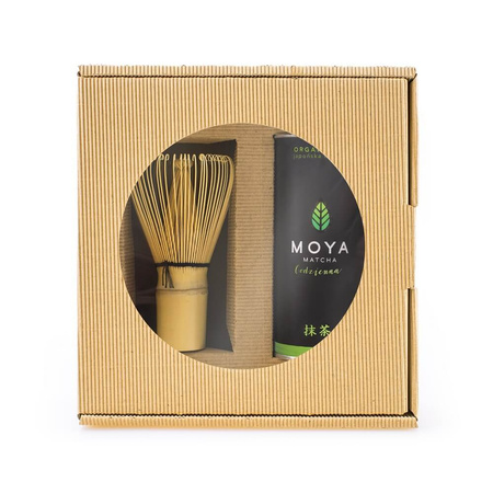 Set tè verde Matcha in polvere quotidiano Biologico 30 g + chasen in bambù – Moya Matcha