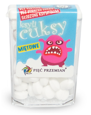 SET 12 x Caramelle senza glutine allo xilitolo al gusto di menta 13 g