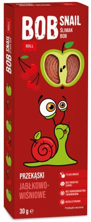Snack di frutta mela e ciliegia senza zuccheri aggiunti 30 g – Bob Snail