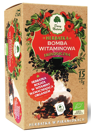 Piramidi di tè bomba vitaminica BIO (15 x 3 g) 45 g - Dary Natury