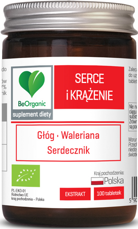 Compresse di sostegno al cuore e alla circolazione integratore alimentare bio 100 pz. (500 mg) - Be Organic