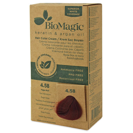 Tintura per capelli rosso castagna (4.58) 250 g - BIOMAGIC
