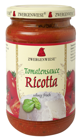 Sugo al pomodoro e ricotta biologico senza glutine 350 g – Zwergenwiese