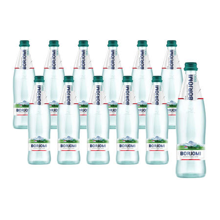 SET 12 x Acqua minerale frizzante 500 ml (bicchiere) - Borjomi