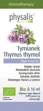 Olio essenziale di timo thymus zygis thymol (tijm thymol) bio 10 ml