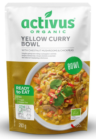 Piatto curry giallo con funghi champignon marroni e ceci senza glutine Biologico 283 g – Activus