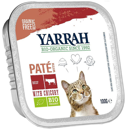 Cibo per gatti, paté di manzo e pollame con cicoria bio 100 g - Yarrah