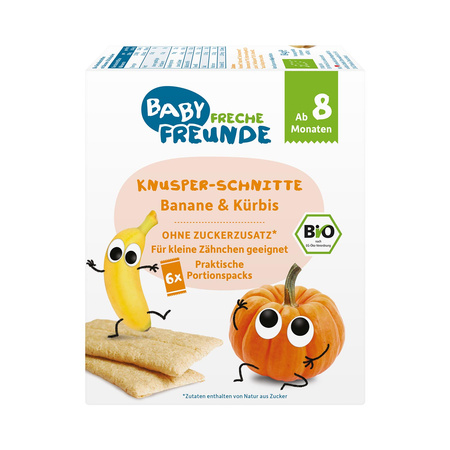 Gallette multicereali con banana e zucca dall'ottavo mese Biologico (6 x 14 g) 84 g – Freche Freunde