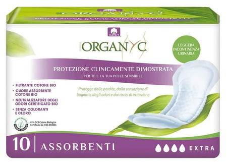 Assorbenti urologici biologici extra per incontinenza, 10 pezzi – Organyc