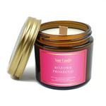 Candela profumata di soia con stoppino in legno rosa prosecco 120ml - Your Candle
