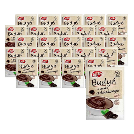 SET 25 x Budino al cioccolato senza glutine, senza zucchero 40 g - Celiko