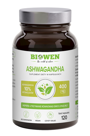 Estratto di Ashwagandha (400 mg), integratore alimentare, 120 capsule – Biowen