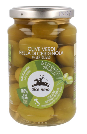 Olive verdi bella di cerignola con nocciolo in salamoia bio 350 g (180 g)
