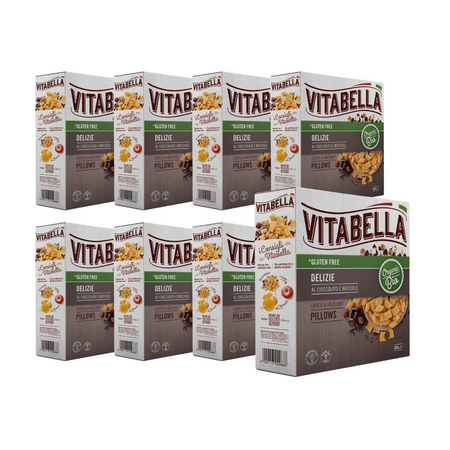 SET 8 x Cuscini di farina d'avena con ripieno al cioccolato senza glutine bio 300 g