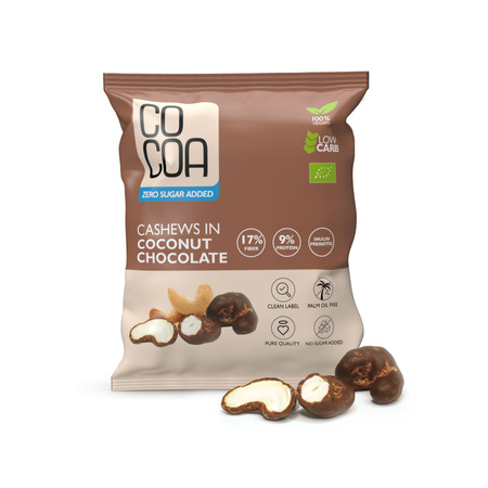 Anacardi in cioccolato al cocco senza zuccheri aggiunti bio 70 g - COCOA