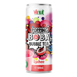 Bubble Tea Popping Boba, bevanda al tè con perle scoppiettanti e succo di litchi 320 ml – Vinut