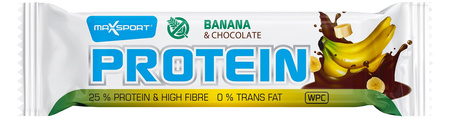 Barretta proteica wpi banana in cioccolato al latte senza glutine 50g - Maxsport