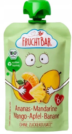 Mousse ananas, mandarino, mango, mela, banana Biologico 100 g – Fruchtbar