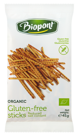 Bastoncini leggermente salati senza glutine biologici 45 g – Biopont