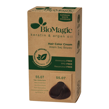 Tintura per capelli marrone cioccolato scuro (55.07) 250 g - Biomagic