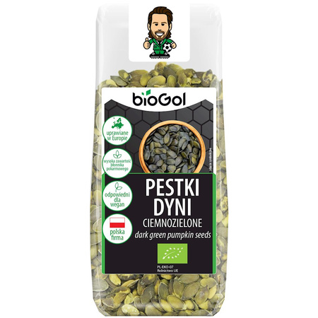 Semi di zucca biologici verde scuro, coltivati in Europa, 150 g – Biogol