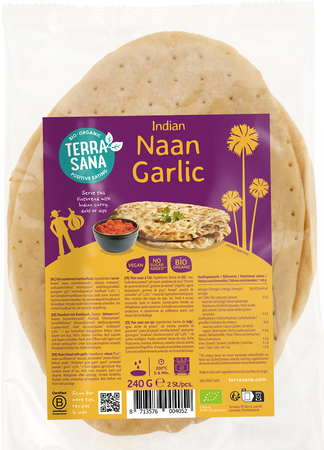 Pane naan all'aglio Biologico 240 g – Terrasana