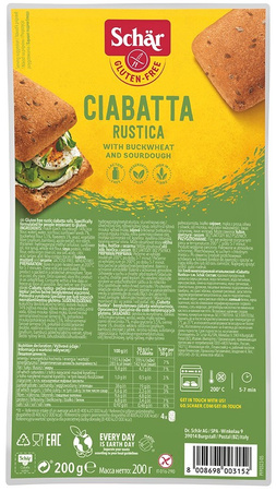 Ciabatta multicereali 4 x 50 g – Schar