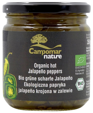 Peperone jalapeno verde a fette in salamoia BIOLOGICO 350 g (130 g) – Campomar nature