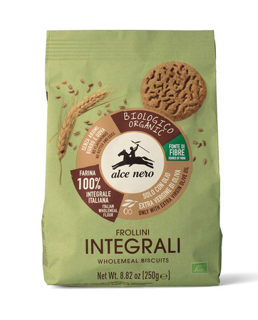 Biscotti integrali con olio extravergine di oliva (6,7%) bio 250 g - ALCE NERO