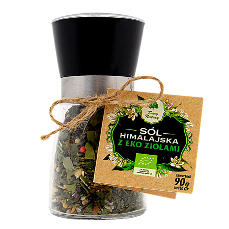 Sale rosa dell'Himalaya biologico con erbe nel macinino 90 g – Dary Natury