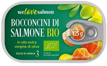 Pezzi di salmone in olio extra vergine d'oliva biologico 125 g – We Love Salmon