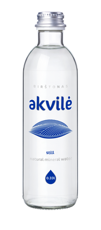 Acqua minerale naturale liscia 330 ml (vetro) - Akvile