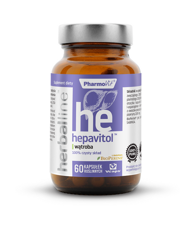 Hepavitol per il fegato integratore alimentare, 60 capsule, Herballine, 28,3 g – Pharmovit