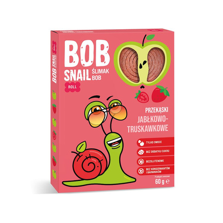 Snack Roll mela-fragola senza zuccheri aggiunti senza glutine 60 g - Bob Snail – Eco-snack