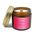 Candela di soia profumata Glamour con stoppino in legno 120ml - Your Candle