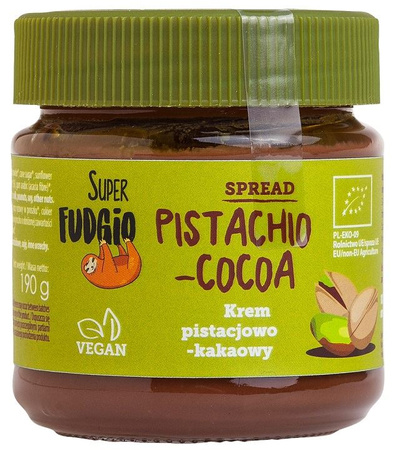 Crema spalmabile al pistacchio e cacao senza glutine Biologica 190 g – Super Fudgio
