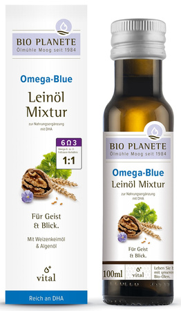 Omega Blue - miscela con olio di lino (noci, alghe marine) BIOLOGICO 100 ml – Bio Planete