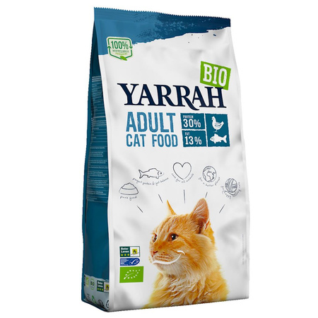 Cibo per gatti adulti con pollo e pesce bio 800 g - Yarrah