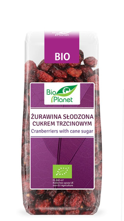 Mirtilli rossi dolcificati con zucchero di canna bio 100 g